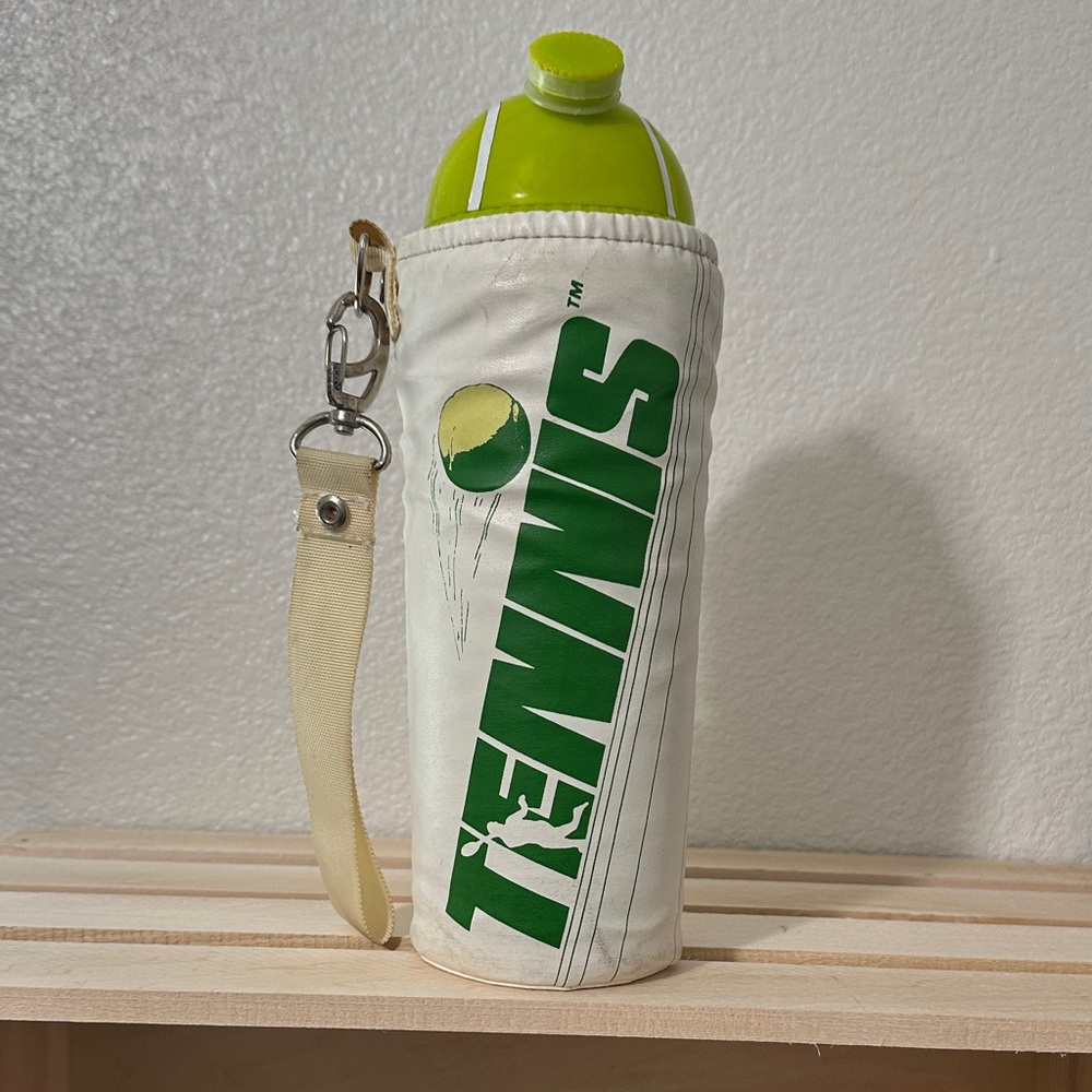 White and Green Tennis Bottle Holder